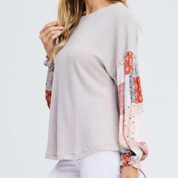 ❗️One Left❗️NWT Long Sleeve Detail Waffle Top - Picture 5 of 6